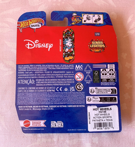 Hot Wheels Skate Patineta + Tenis Disney Mickey Mouse Mattel