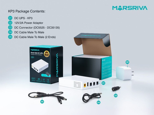 Imagen 4 de 4 de Mini Ups Inteligente Marsriva Kp3 10000mah/12v