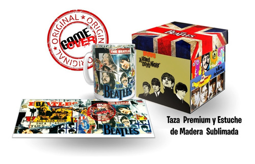 Taza The Beatles, Y Estuche De Madera Con Envio