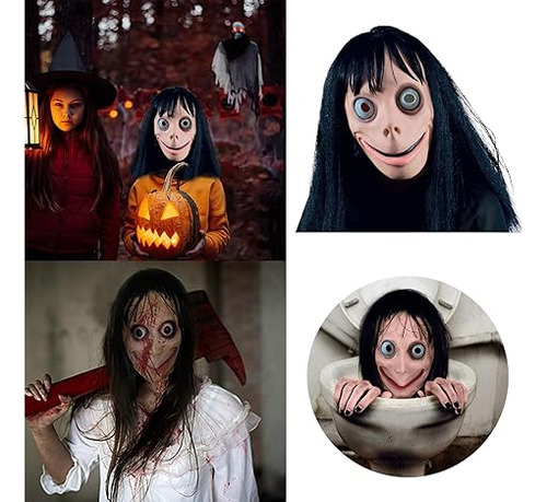 Máscara De Látex Realista Y Aterradora De Momo, Espeluznante