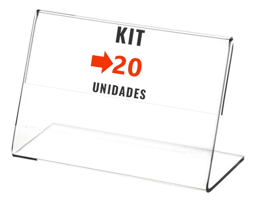 Display Acrilico L Papel Folha A7 11x8cm - Kit Com 20 Peças