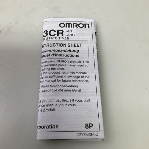 Omron Time Relay 8 Pins 100 To 240v Ac 125v Dc H3cr-a8ac Zzk