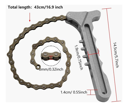 Llave Universal Quita Filtro De Aceite C/cadena