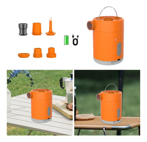 Bomba De Aire Eléctrica Para Inflar Y Desinflar Con Naranja