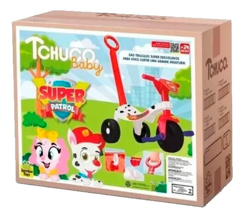Imagem 2 de 2 de Velotrol Triciclo Super Patrol Canina -c/ Haste - Samba