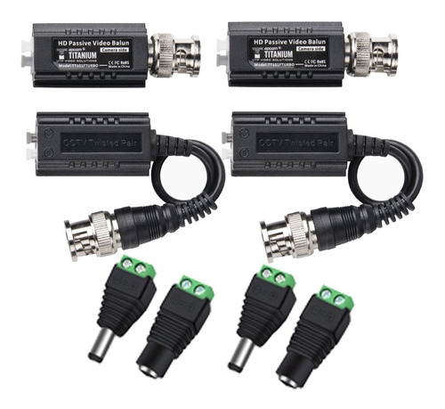 2 Par Balun Transceptores Pasivos Balum Video 4k 6mp Plugs