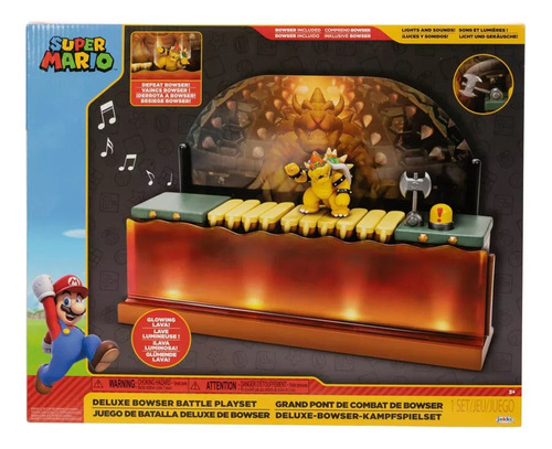 Super Mario Bros Set Deluxe Batalla Bowser Luces Y Sonidos