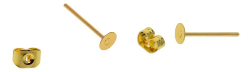 De De Pendiente Con Base De Almohadilla Plana En De 4 Mm Con