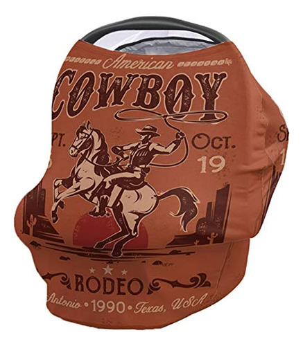 ~? Western Cowboy Riding Poster Baby Car Seat Cover, Car Sea