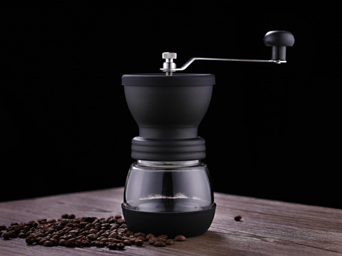 Molinillo De Café Manual Negro Con Contenedor De Polvo Negro