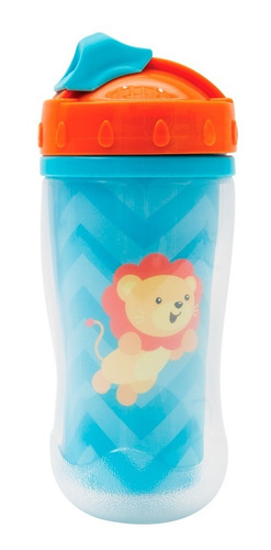 Copinho Infantil Garrafa Buba® Parede Dupla Canudo Silicone Cor Leão