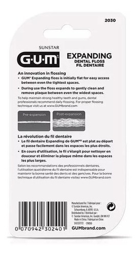 Hilo Dental Gum Expandible Floss Encerado 40 m