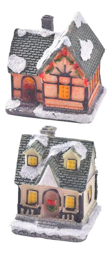 2 Piezas De Adorno Navideño Estatua Led Decoración Del