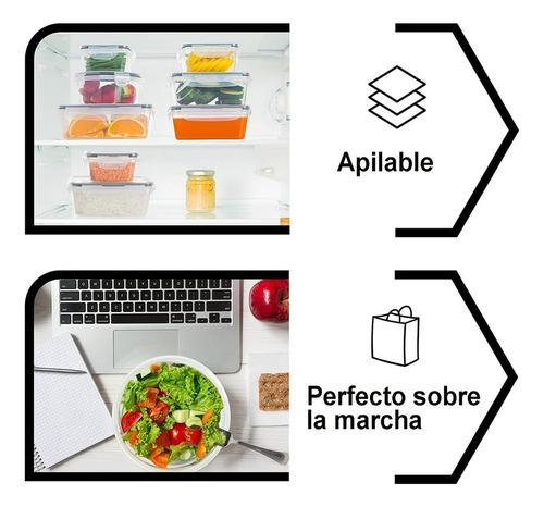 Recipientes Hermeticos Plastico Contenedores Juego De Cocina