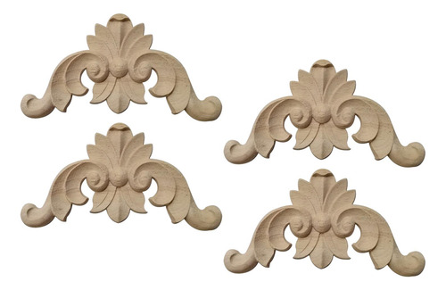 2 X 4x Apliques De Madera Calcomanías De Esquina Adorno
