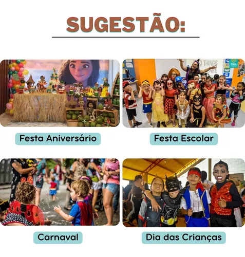 Fantasia Infantil Moana Com Colar Festa E Carnaval