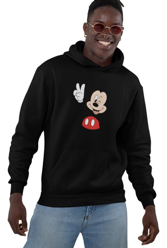 Sudadera Algodon Premium: Mickey Amor Y Paz 