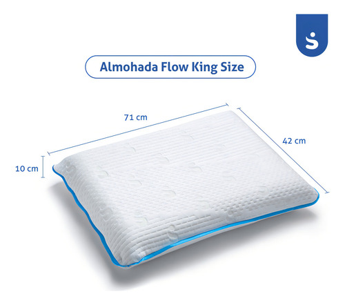 Almohada K.s. De Memory Foam Sensei Flow. Color Blanco