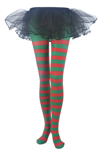 Bh Calcetines Navideños A Rayas Hasta El Muslo Y Medias