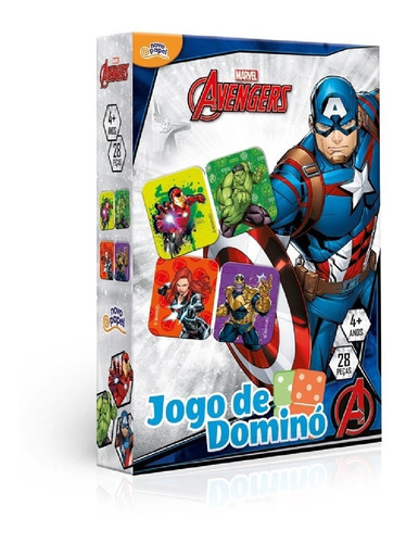 Jogo De Domino Marvel Os Vingadores 28 Pecas Toyster 8037