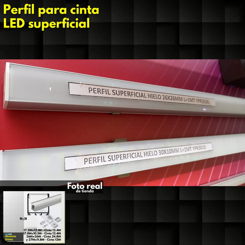 Perfil Superficial Hielo 26x26mm Cinta 24082mm 1mt Ypr26