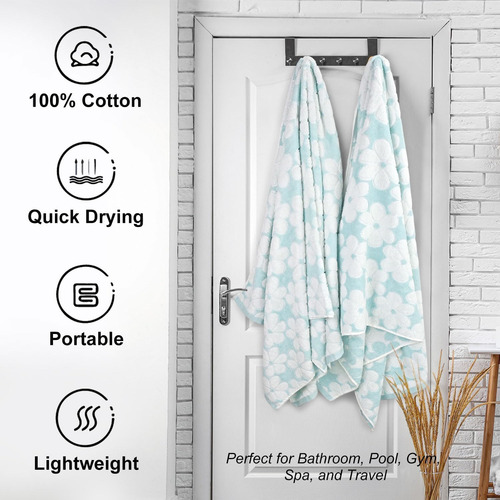 Juego De Toallas De Baño Jacquotha Cotton Floral Jacquard Aq