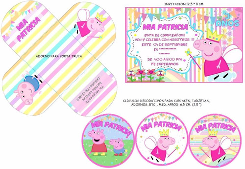 Kit Imprimible Peppa Pig Candy Bar Invitacion