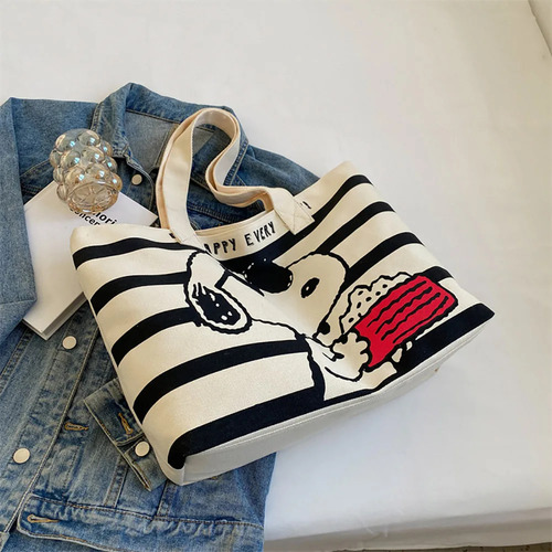 OEM Bolso de mano de Snoopy color Beige
