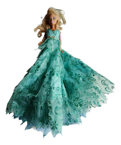 Muñeca Pelo Rubio Y Vestido Azul (Usado)