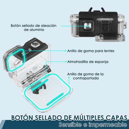 Imagen 2 de 7 de Funda Impermeable Para Gopro Hero 10/9 Cámara Submarinas