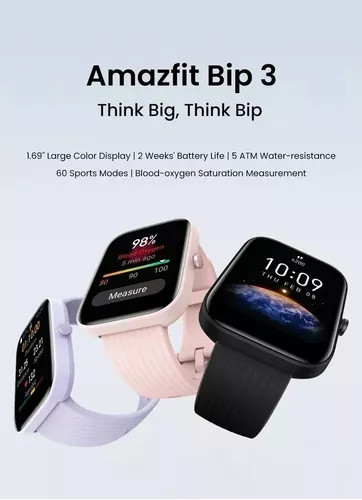 Amazfit Bip 3 Negro Pulsera Smartwatch