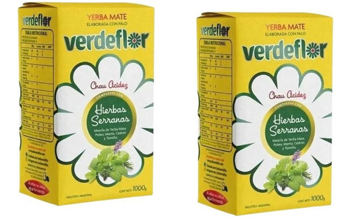 Yerba Mate Verde Flor Hierbas Serranas 1 Kilo