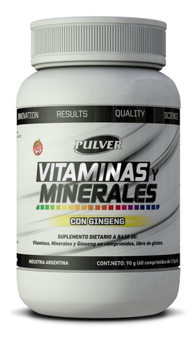 Vitaminas Y Minerales 60 Tab Pulver Con Ginseng Sin Tacc