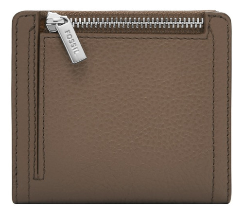 Cartera Plegable Mujer Logan De Piel Gris Fossil