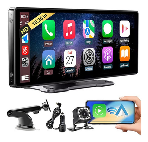 Radio Auto 11' Portable Applecarplay, Android Y Camara Dual