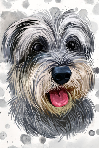 Cuadro Decorativo Moderno Schnauzer En Miniatura / Tela