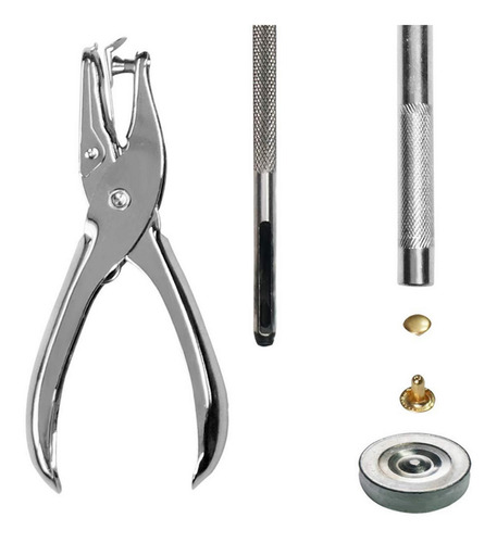 Imagem 2 de 6 de 300 Conjuntos De Rebites De Couro Duplo Rebite Tubular Metal