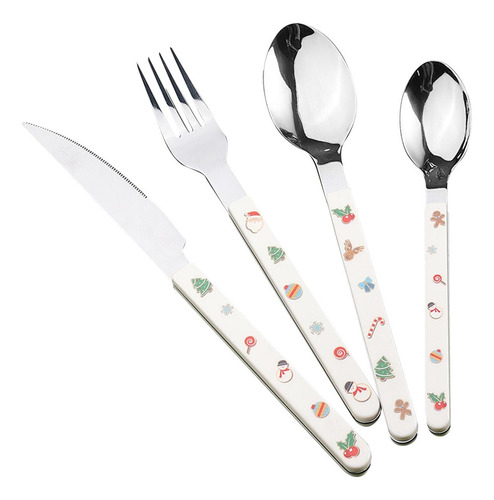 Talheres De Natal Utensílio De Conjunto Garfo Faca Colher