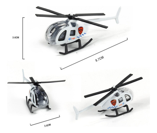 5 Helicóptero De Aleación Fundido A Escala 1/64, 5 Piezas