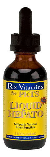 Rx Vitamins Hepato Liquido Con Sabor A Pollo Para Mascotas, 