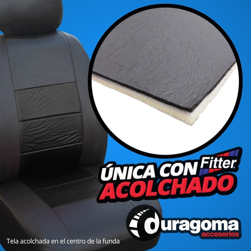 Imagen 3 de 9 de Fundas Cubre Asientos Auto Acolchada Impermeable Simil Cuero