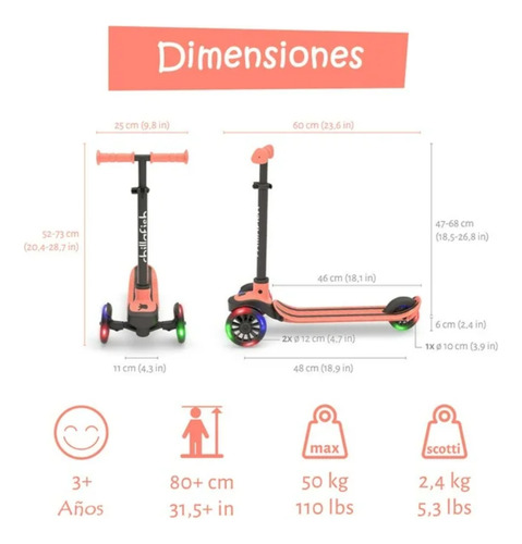 Scooter Infantil Chillafish Con Luces Verde