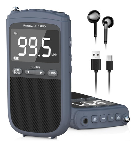 Radio Portátil Am Fm Batería Recargable, Radios Am Fm...