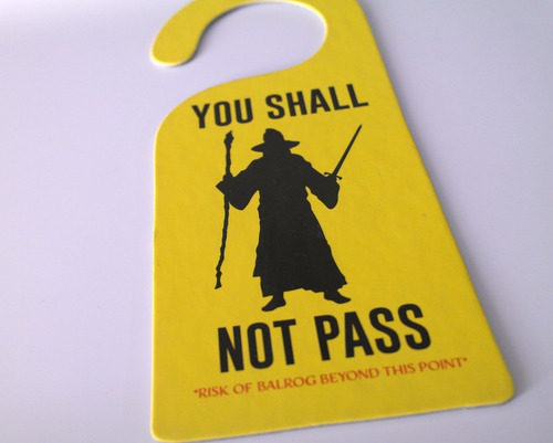 Letrero Puerta Harry Potter - Gandalf