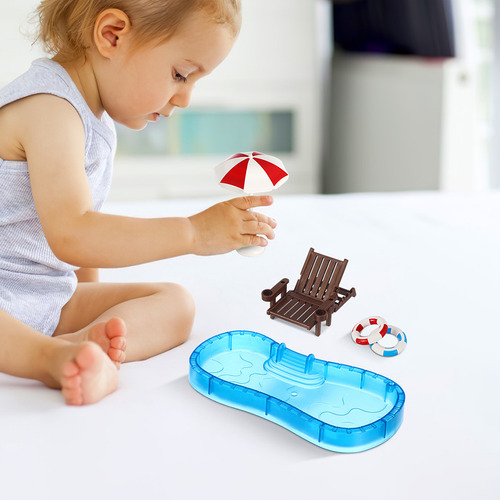 2 Juegos De Piscina En Miniatura Con Forma De Casa De Muñeca