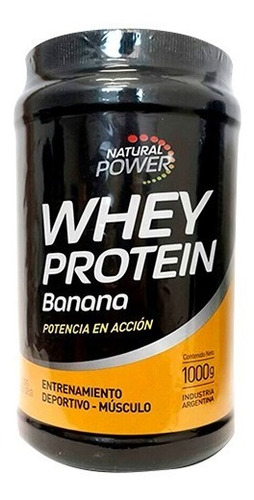Imagen 2 de 2 de Suplemento En Polvo Whey Protein 80% Sabor Banana 1 Kg