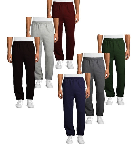 Pantalón Deportivo Hombre Jogging Felpa Sin Puño + Bolsillos