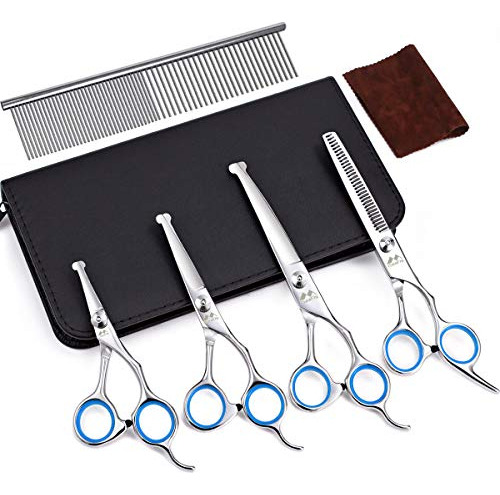 Kit De Aseo Para Mascotas, Tijeras Acero Inoxidable, 5 En 1