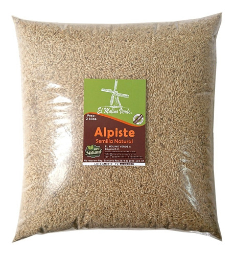 Alpiste Semilla Natural 2 Kilos - Kg a $14000