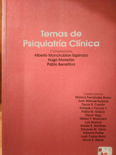 Temas De Psiquiatría Clínica Monchablan Espinoza    -sl-